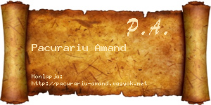 Pacurariu Amand névjegykártya